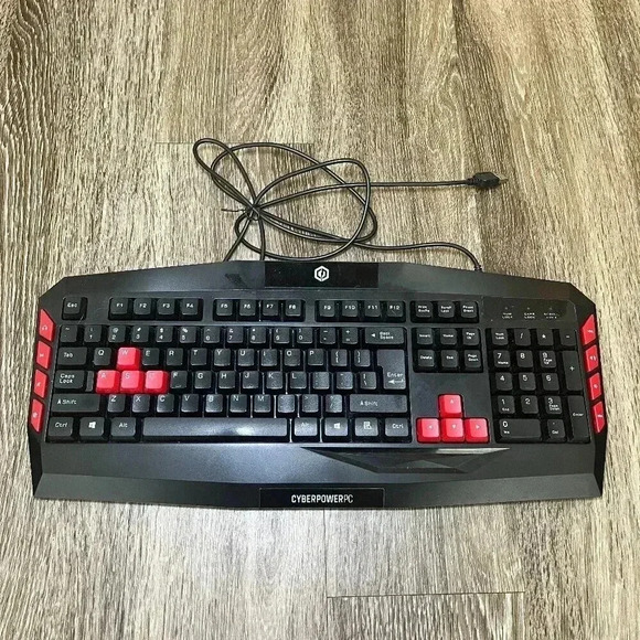 CyberPowerPC Gaming Keyboard - Black/Red - USB Corded - Picture 1 of 6